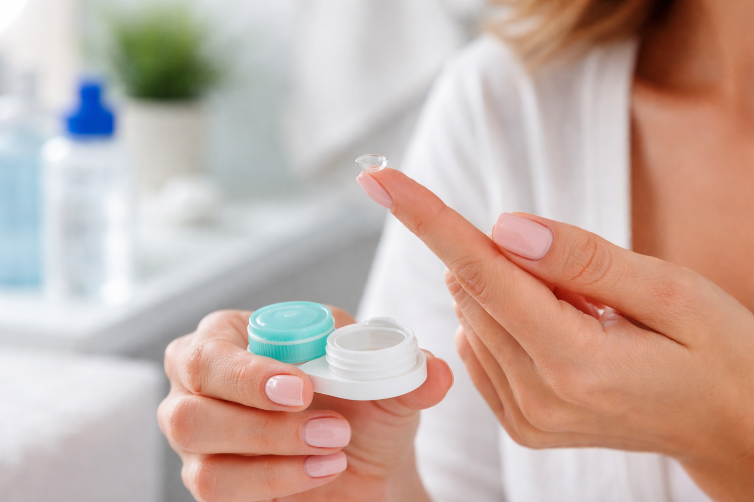 Manipulation de lentilles de contact chez votre opticien à Pechbonnieu – L’Habilleur de Regard